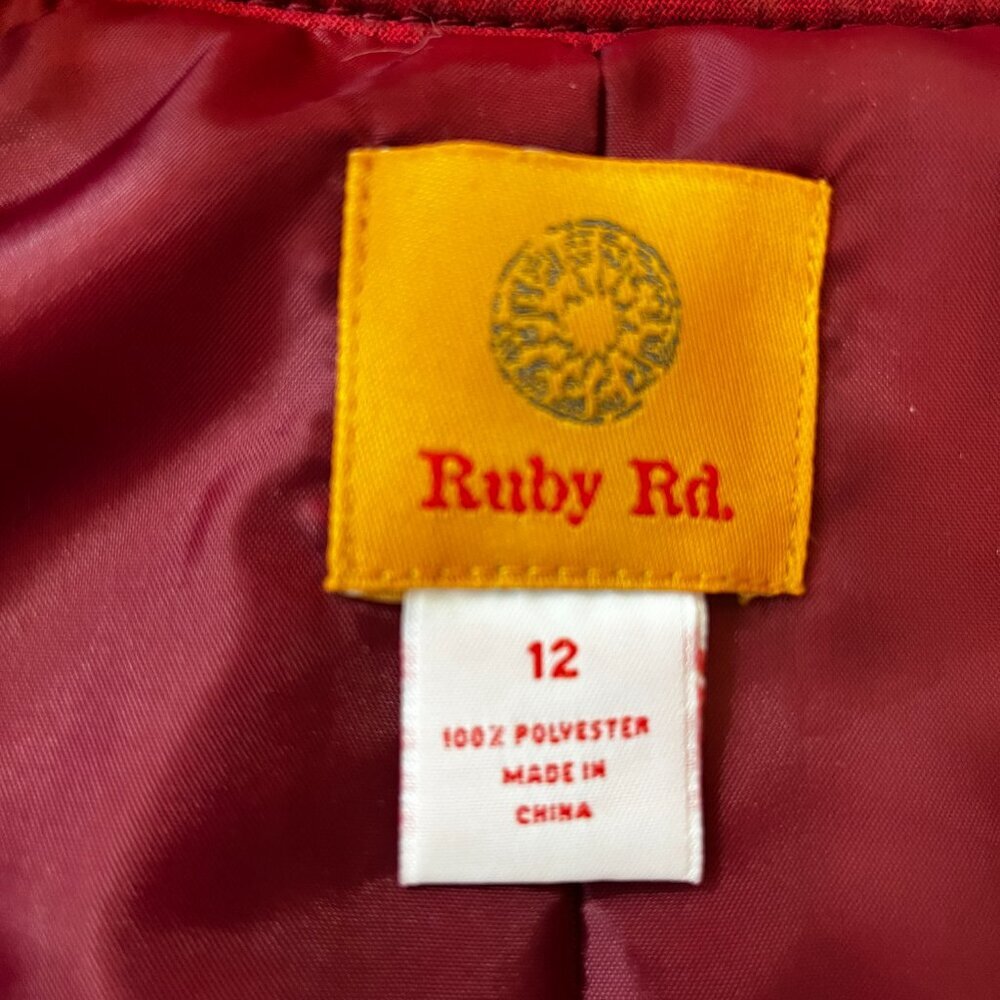 Ruby Rd Red Crocodile Textured Faux Leather Jacket Size 12 - Picture 4 of 6